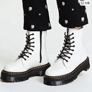 DR. MARTENS Jadon Platform Boots UNISEX Mens Size 10 / Ladies Size 11 White 3233
